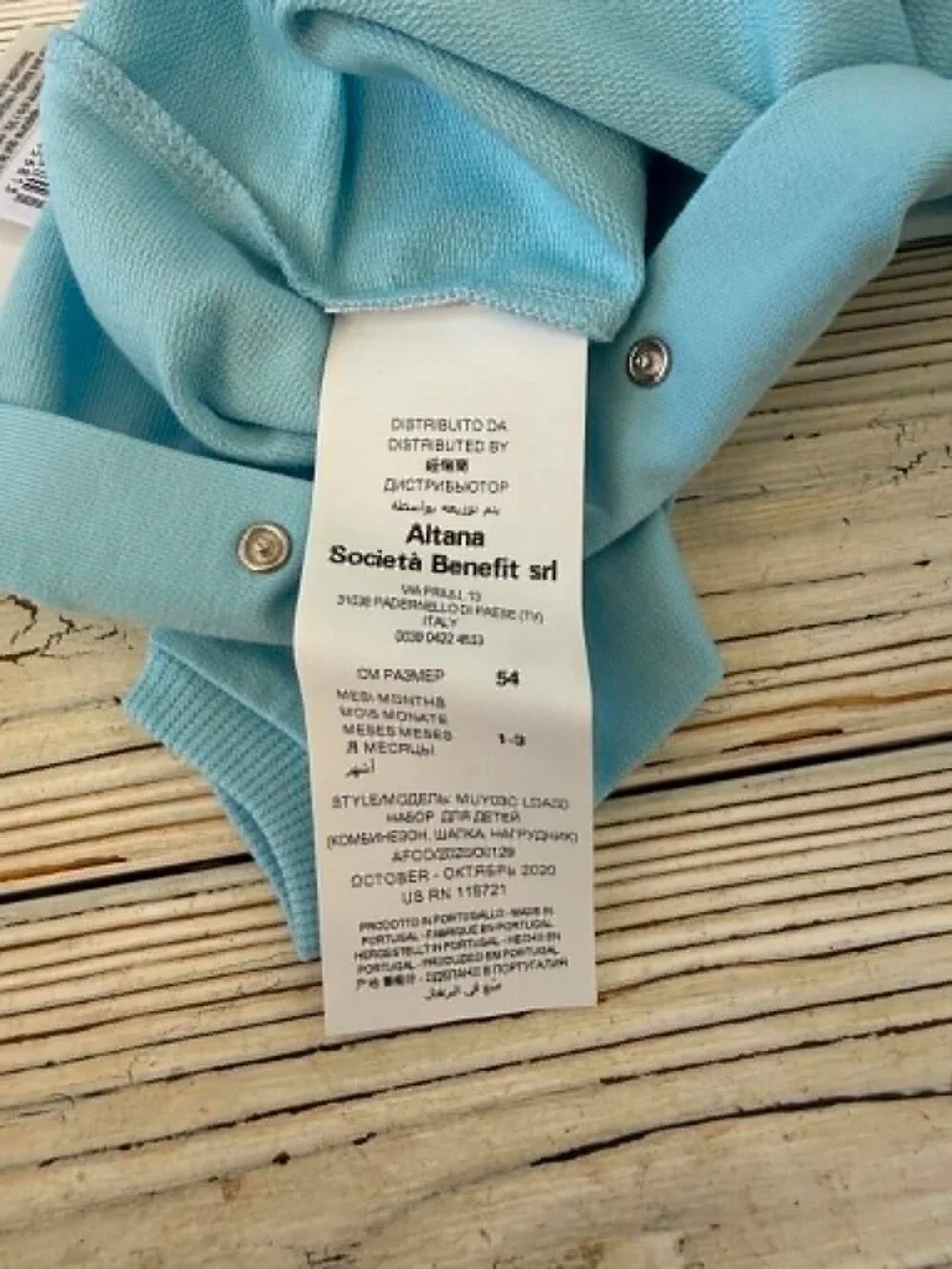 Moschino Baby Bodysuit Set With Hat And Bib - Size 1-3 M